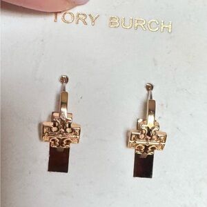 Tory Burch Gold Logo Hinge Drop Earrings